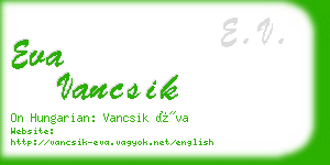 eva vancsik business card